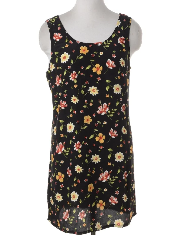 Label Floral Short Dress Tunics Fall fleece Tunics Fall fleece