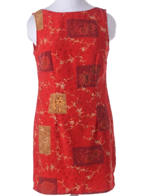 Label Floral Short Dress Tunics Practical durable Tunics Practical durable