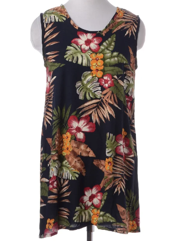 Label Floral Short Dress Tunics Fashionable trendy Tunics Fashionable trendy