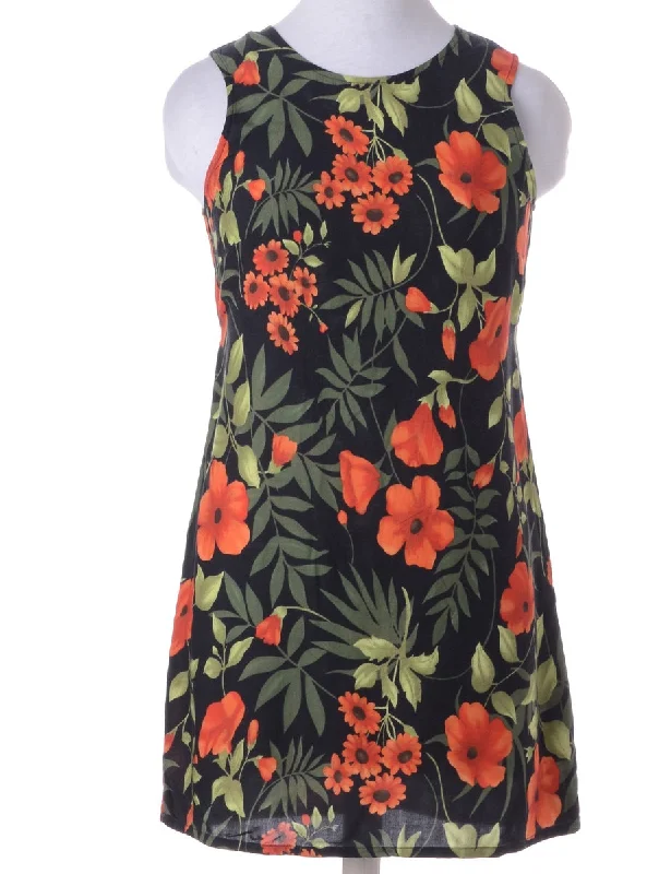 Label Floral Short Dress Tunics Chic elegant Tunics Chic elegant