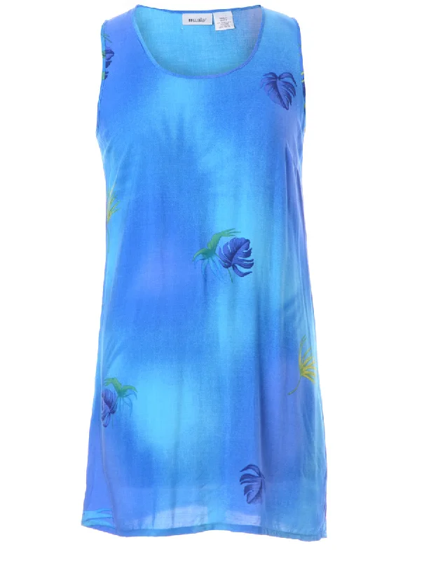 Label Foliage Print Short Dress Tunics Prom sequined Tunics Prom sequined
