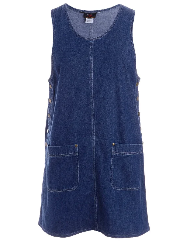 Label Heather Shortened Denim Dress Off-the-shoulder Chic Trendy Off-the-shoulder Chic Trendy