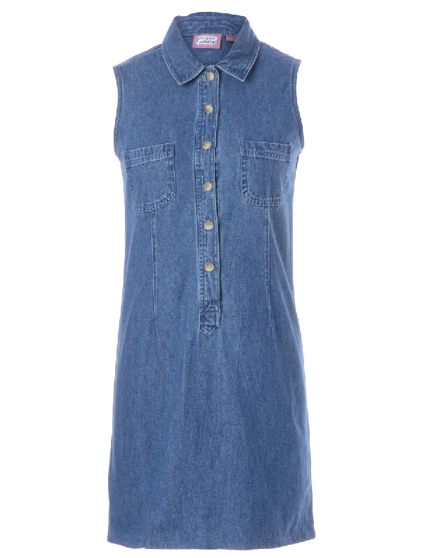 Label Heather Shortened Denim Dress Tunics Cozy comfortable Tunics Cozy comfortable