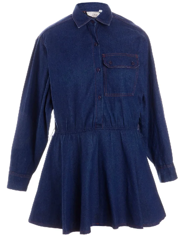 Label Heather Shortened Denim Dress Tunics Stylish elegant Tunics Stylish elegant