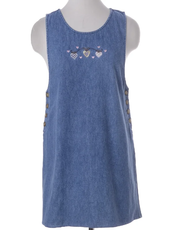 Label Heather Shortened Denim Dress Tunics Summer linen Tunics Summer linen