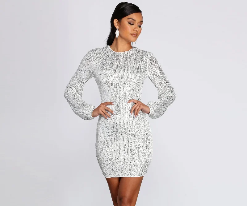 Long Sleeve Sequin Mini Dress Tunics Plaid country Tunics Plaid country
