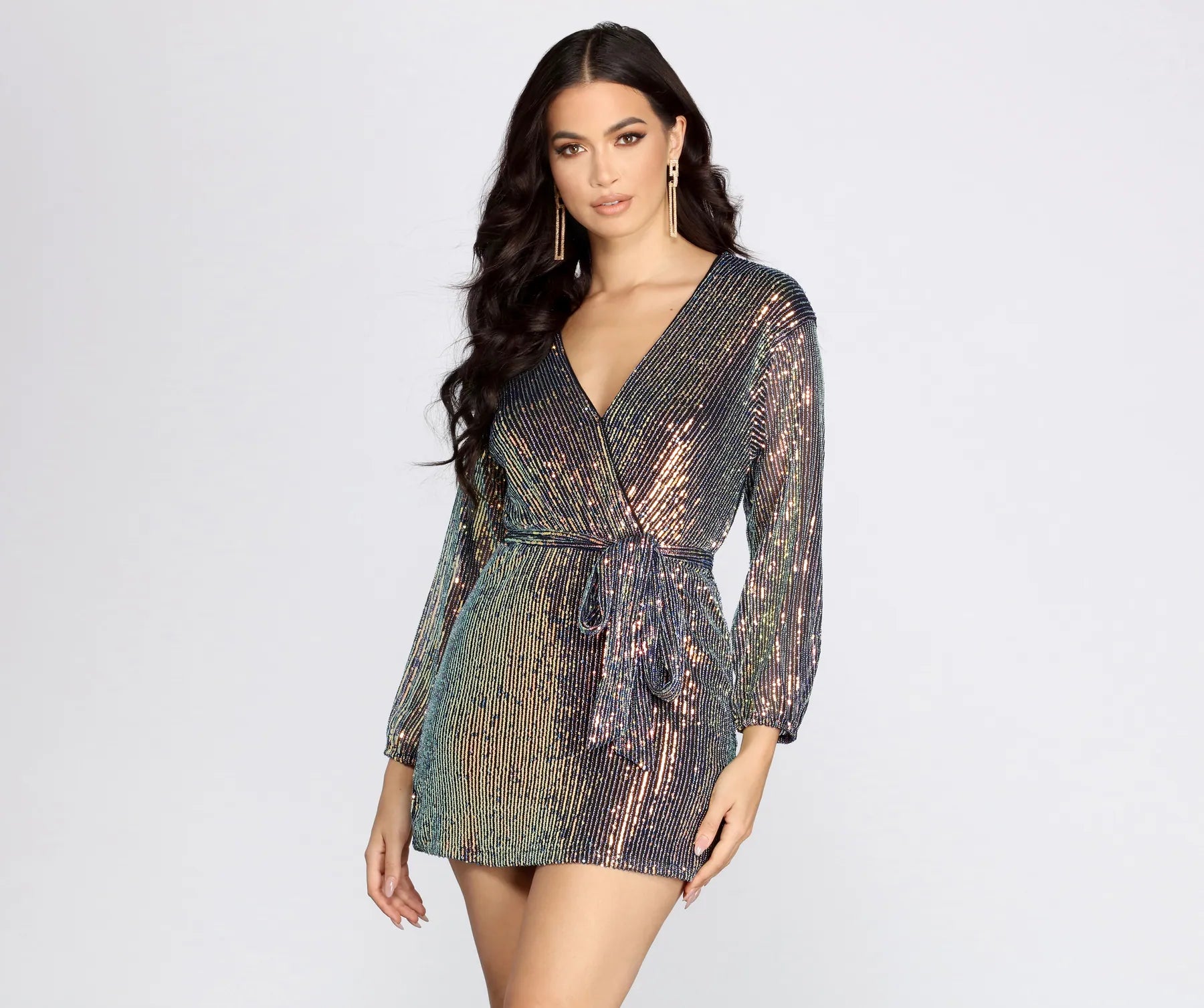 Sequin Dreams Wrap Mini Dress Tunics Top rated Tunics Top rated
