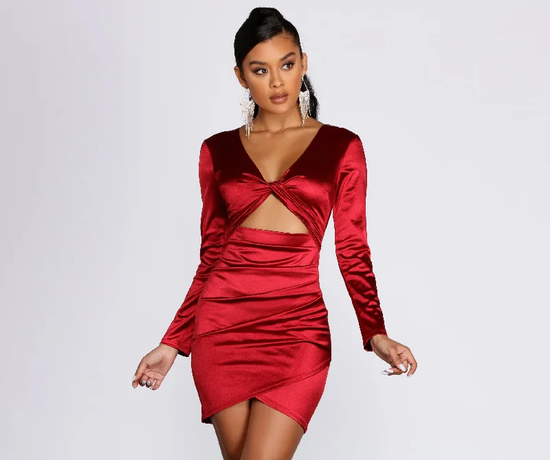 Twist of Fate Satin Mini Dress Tunics Fashionable chic Tunics Fashionable chic